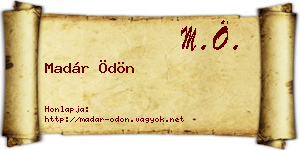 Madár Ödön névjegykártya