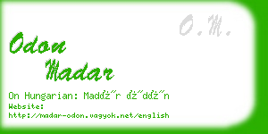 odon madar business card